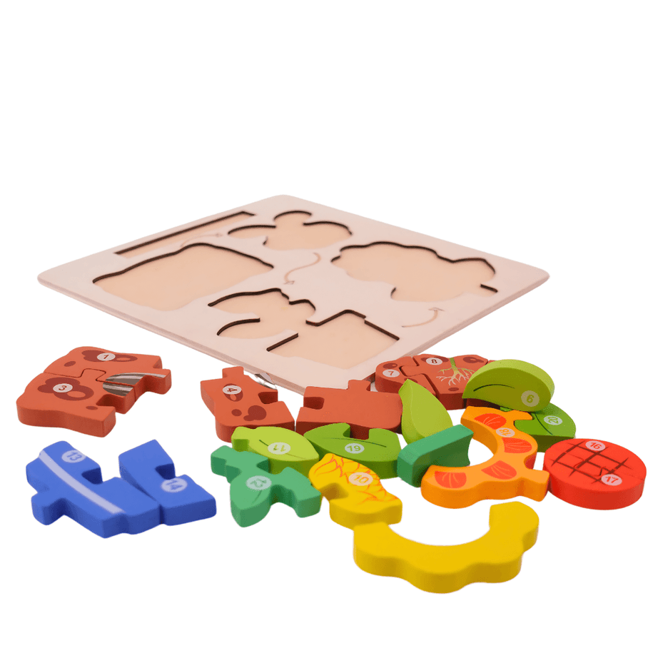 2 in 1 Puzzle-Lifecycle of Animals+ Whiteboard, marker(Medium)-Random design will be send - Kids Bestie