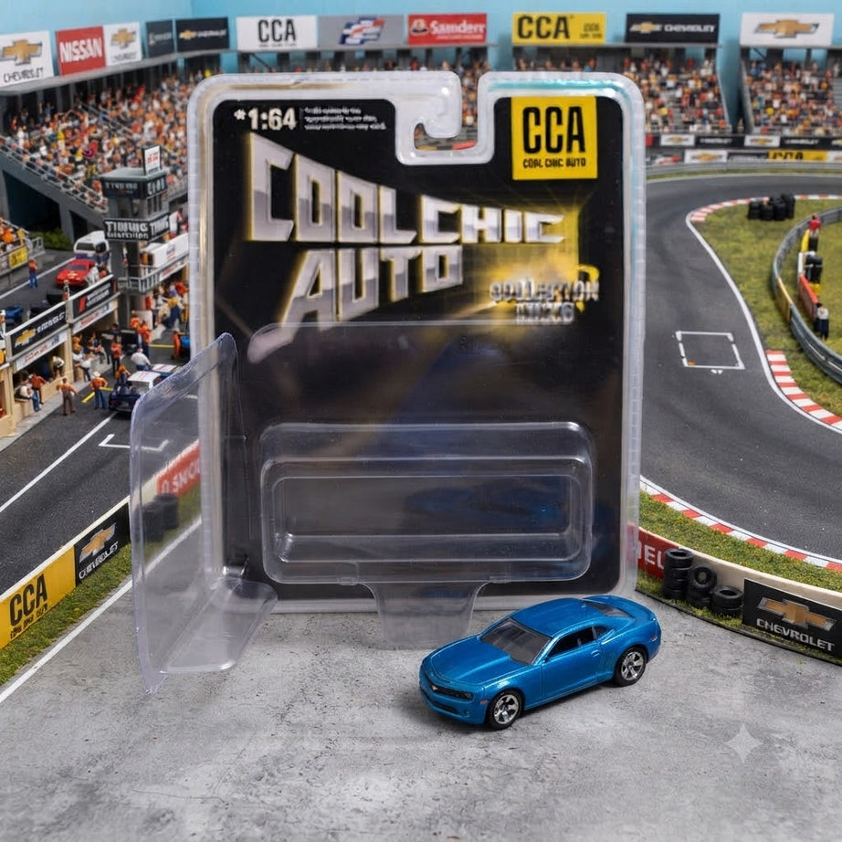 Cool Chic Auto (CCA) 1:64 Scale 2013 Chevrolet Camaro SS - Metallic Blue Collectible Die-Cast Model with Blister Packaging
