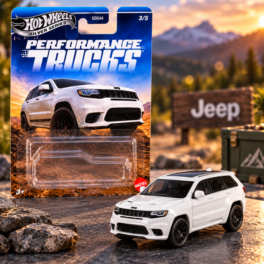 Hot Wheels Silver Series Performance Trucks – ’19 Jeep Grand Cherokee Trackhawk Die-Cast Collectible Car