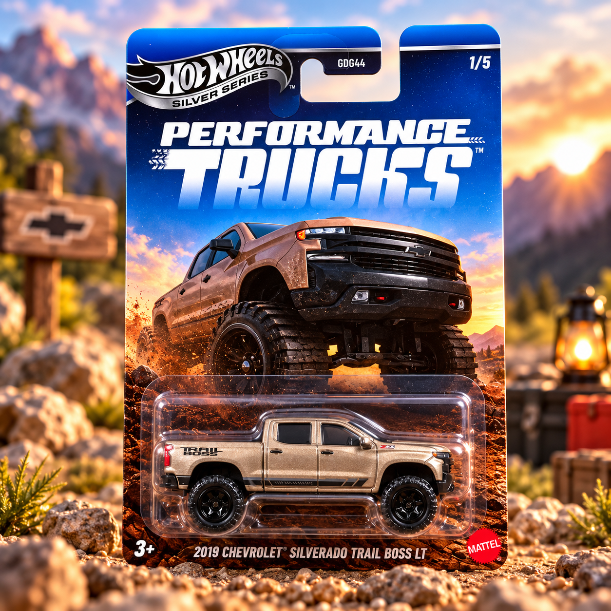 Hot Wheels Silver Series 2019 Chevrolet Silverado Trail Boss LT – Performance Trucks Die-Cast Collectible