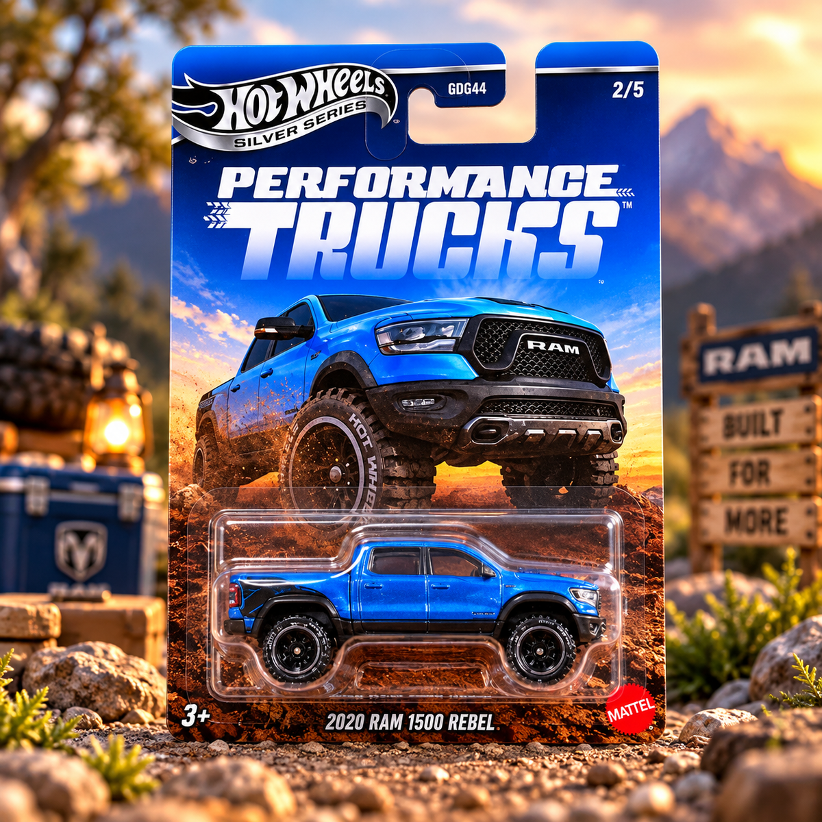 Hot Wheels Silver Series Performance Trucks 2020 RAM 1500 Rebel – Blue Die-Cast Collectible | 2/5