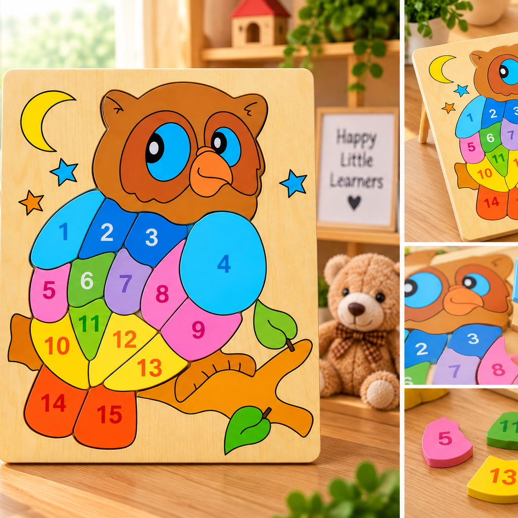 Wooden A–Z Alphabet Animal Puzzle for Kids – Colorful Educational ABC Jigsaw Puzzle with Rooster, Elephant, Turtle, Butterfly & Fish Designs