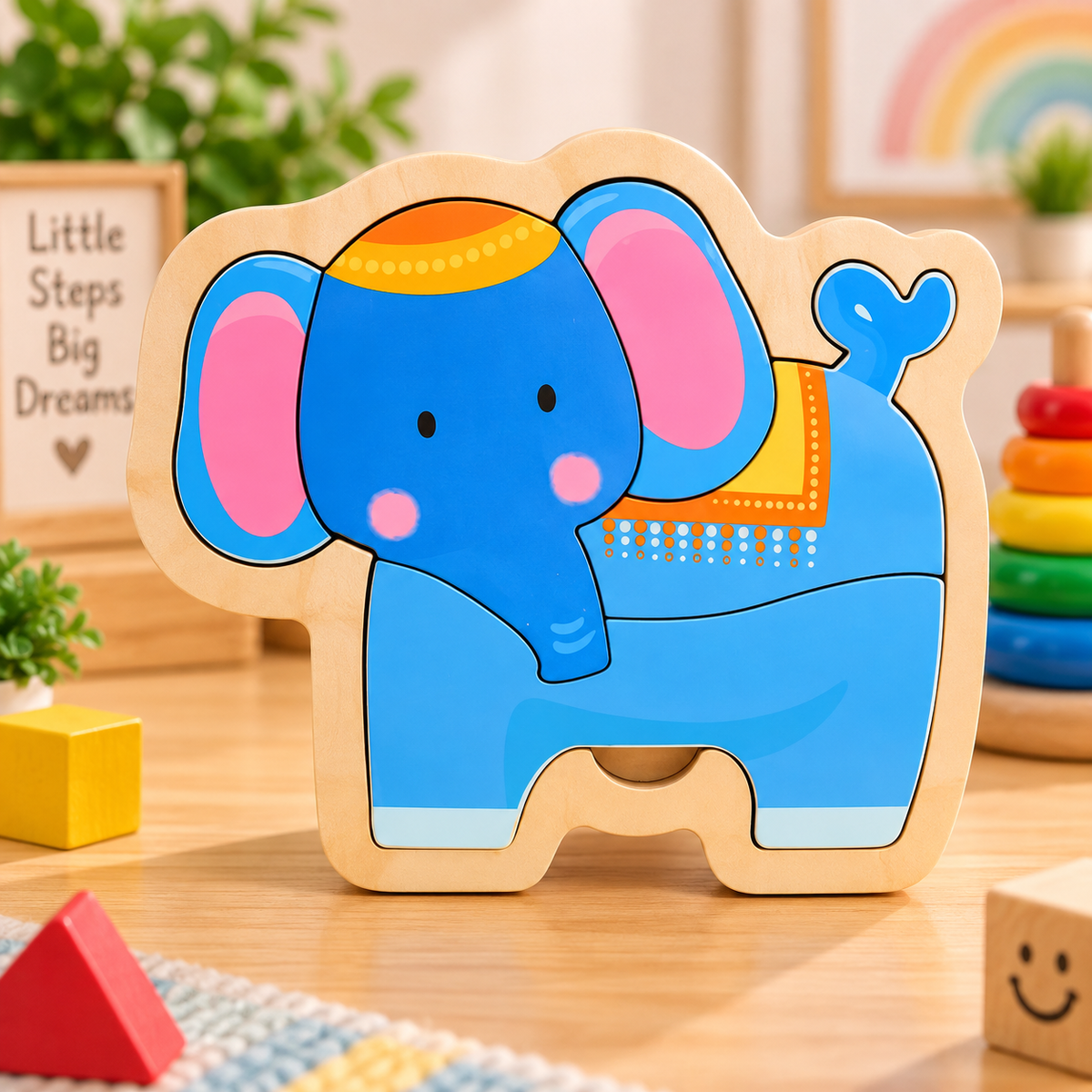 Wooden Animal, Fruit & Vehicle Jigsaw Puzzle Set for Kids – Early Learning & Matching Toys