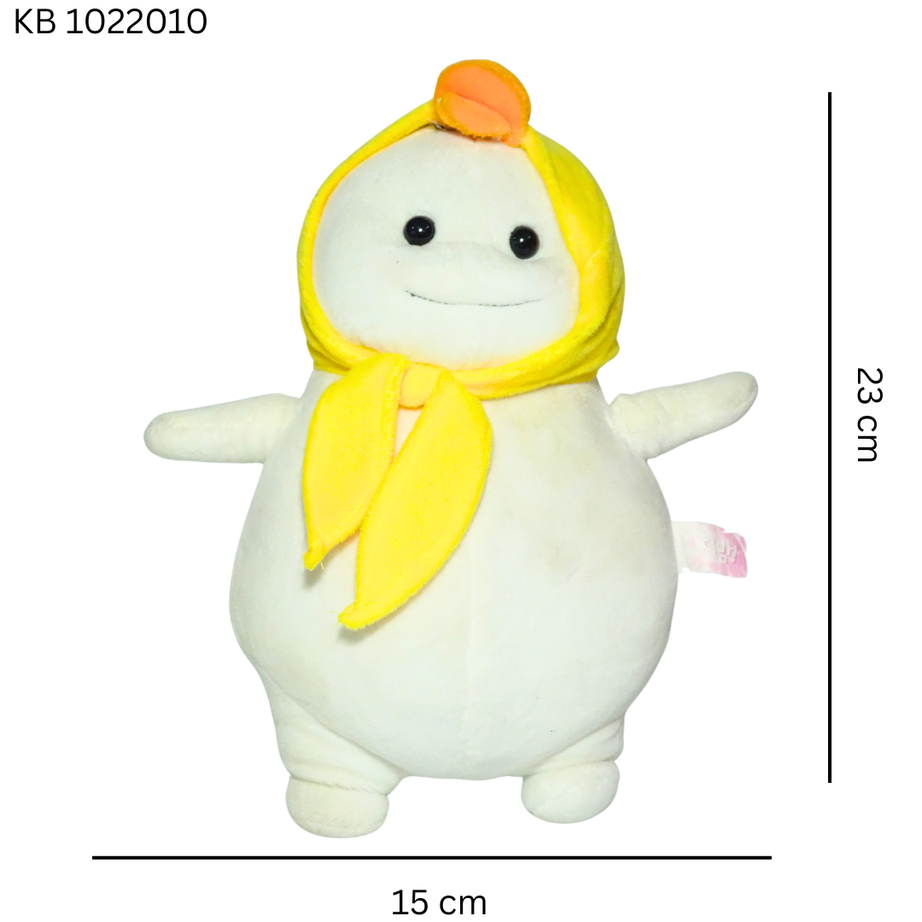 White fluffy toy with Yellow Scarf Soft Toys for Kids