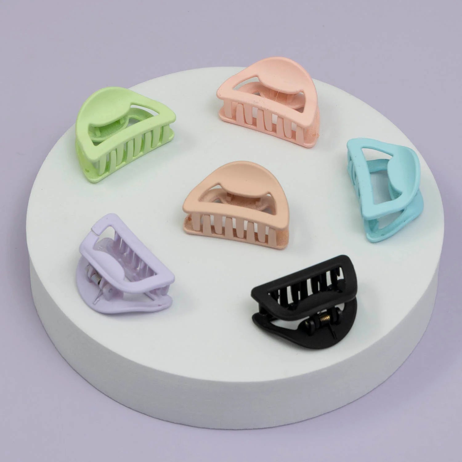 PastelCurve Mini Hair Claw Clip 🎨 | Matte Finish Minimal Hair Accessory (Random Colou