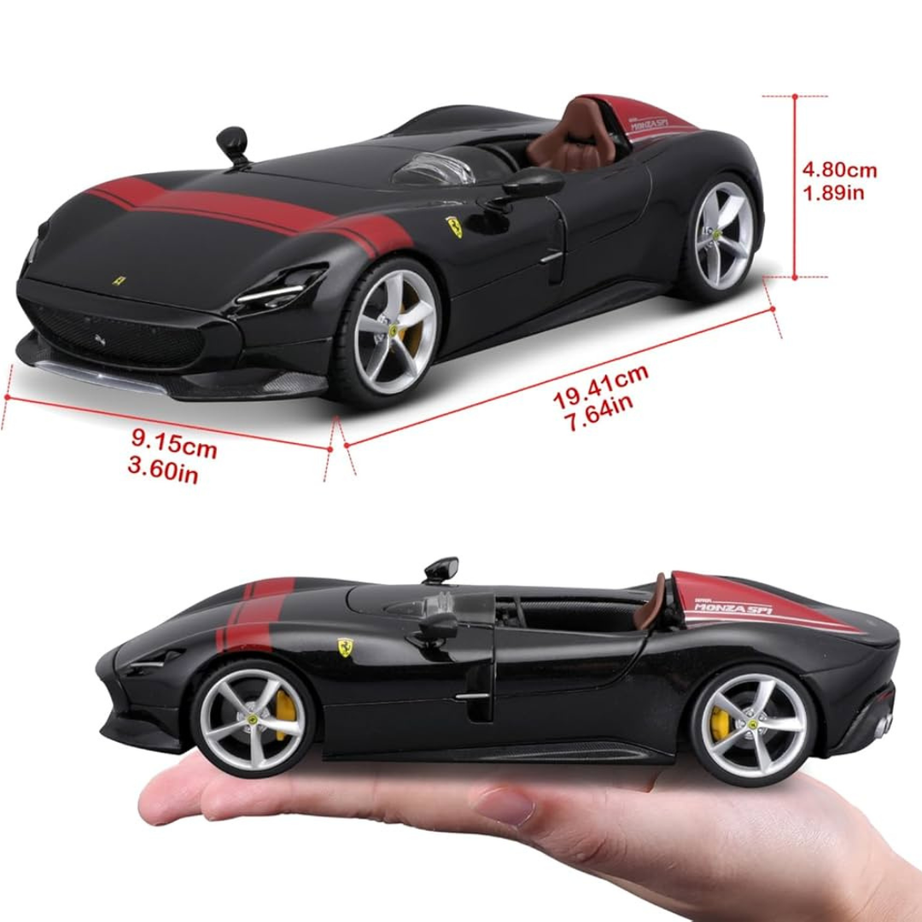 Bburago Ferrari Monza SP2 1:43 Diecast Model Car – Black and Red – Official Licensed