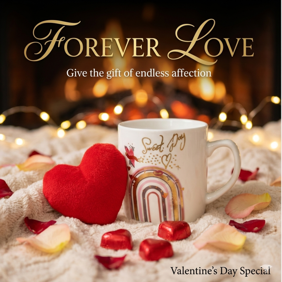 Forever Love – Sweet Day Coffee Cup with a Cute Spoon | Valentines day Gift