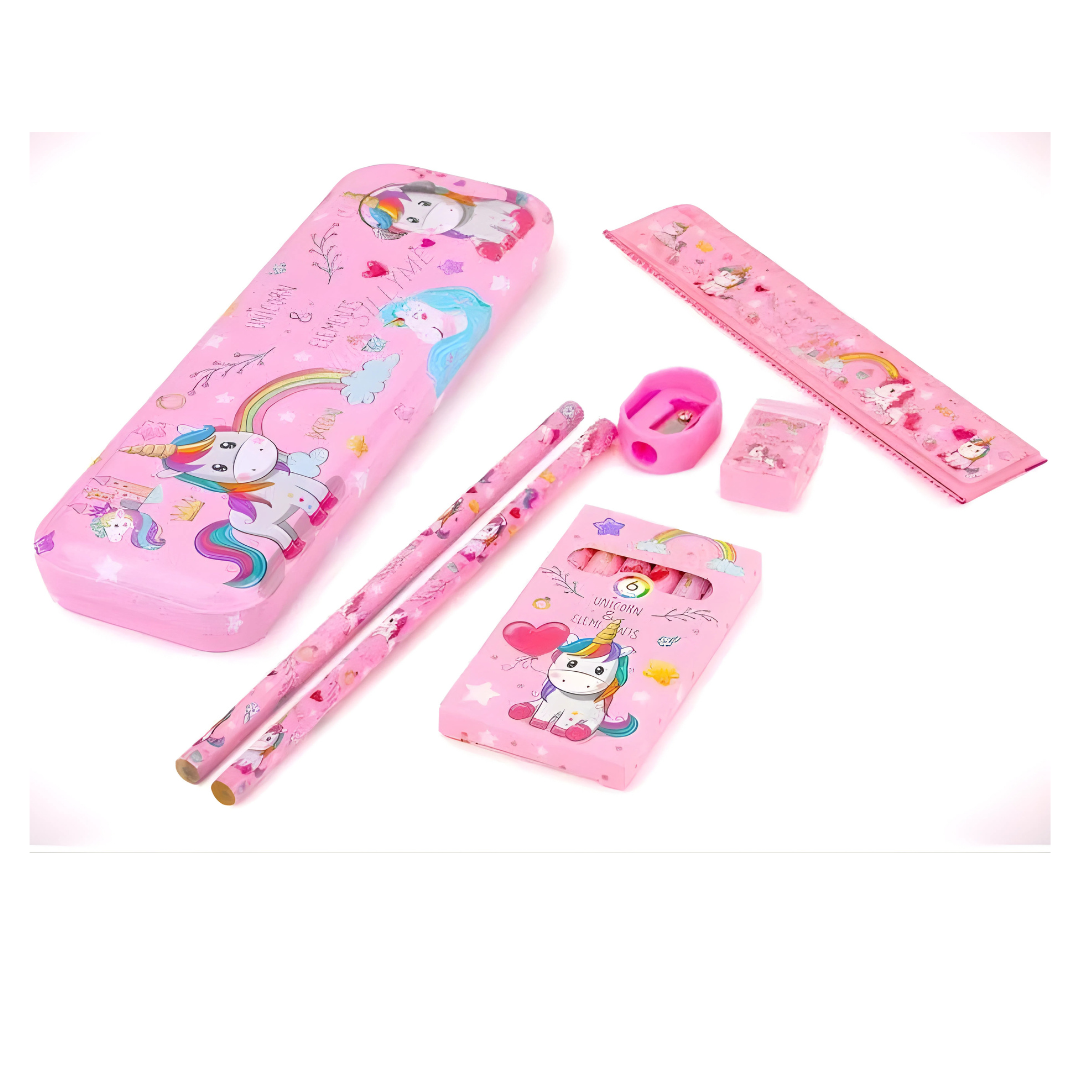 🦄✨ Pencil Box Stationary Kit – Random Colors Surprise Set ✨🦄