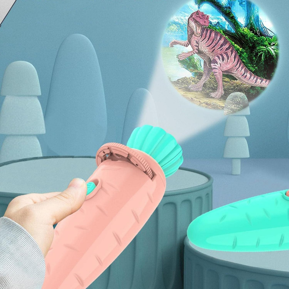 2-in-1 Carrot Projector & Flashlight for Kids with 24 Slides