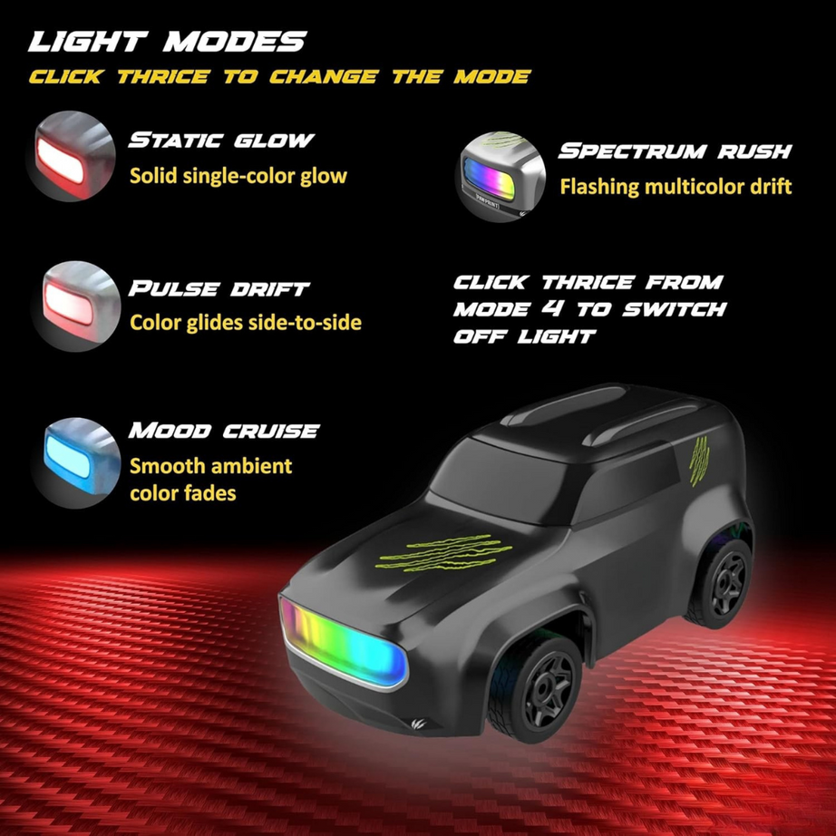 Dash Remote Control Car | 2.4Ghz, 1:64 Scale | Rc Cars, Remote Control Car Toy, Rc Drifting Cars, Interchangable Wheel Sleeves, 4 Light & 2 Speed Modes