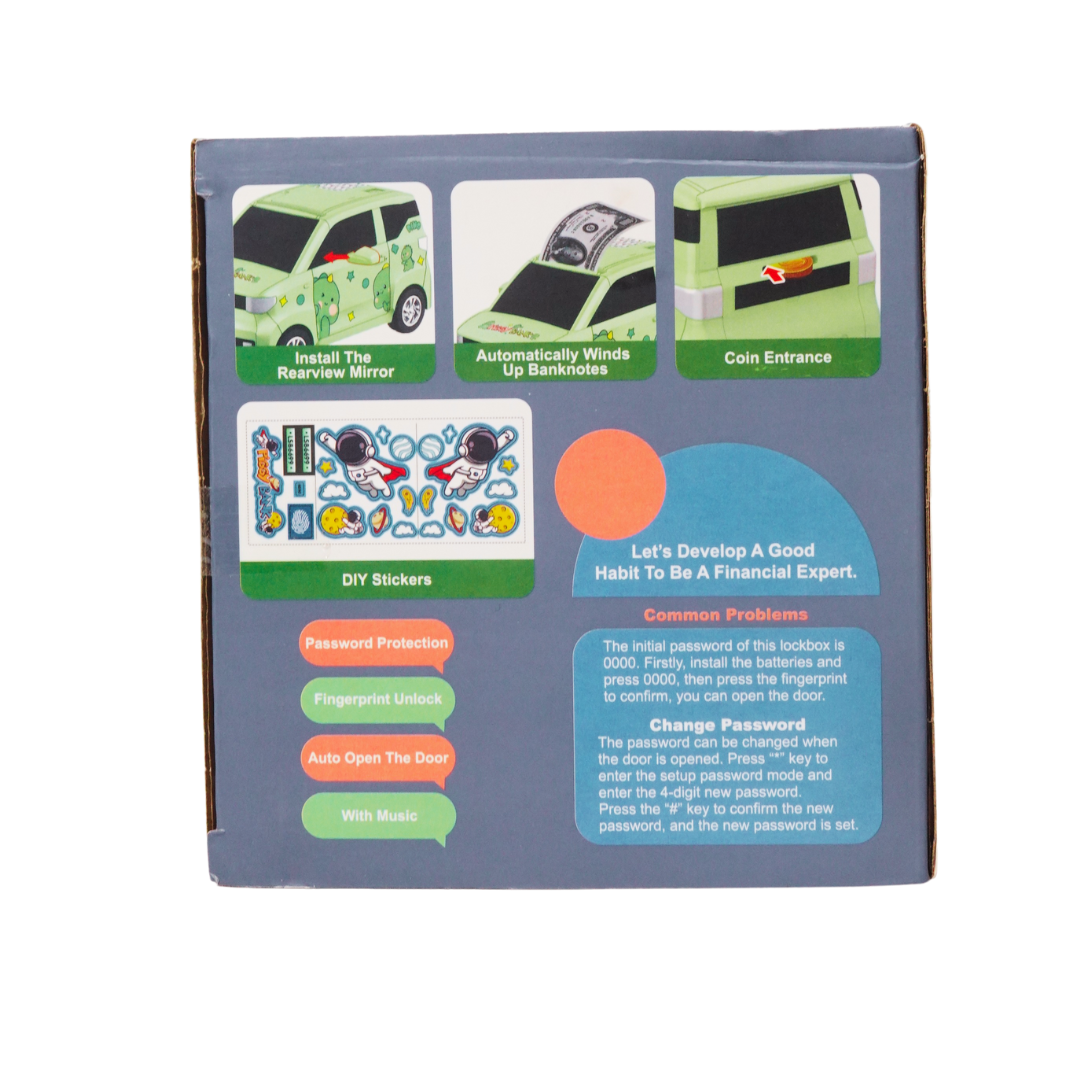 Electronic Car Shaped Money Bank for Kids with Password Or Fingerprint Lock Toy Coin Bank