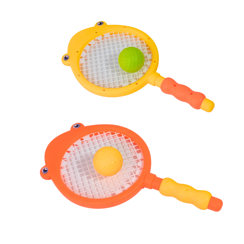 Fish Net Tennis Bats & Balls-Random colours will be send