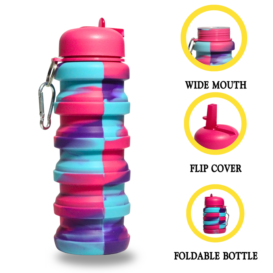 Expandable Water Bottles 500ml – Compact, Convenient & Fun (Random Colors)