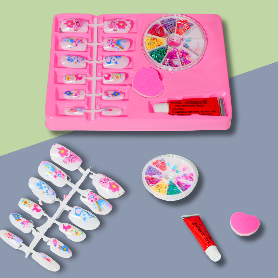 Nail Art Beads Set for Baby Girls | DIY Manicure & Decoration Kit | Safe, Washable and Creative Beauty Toy