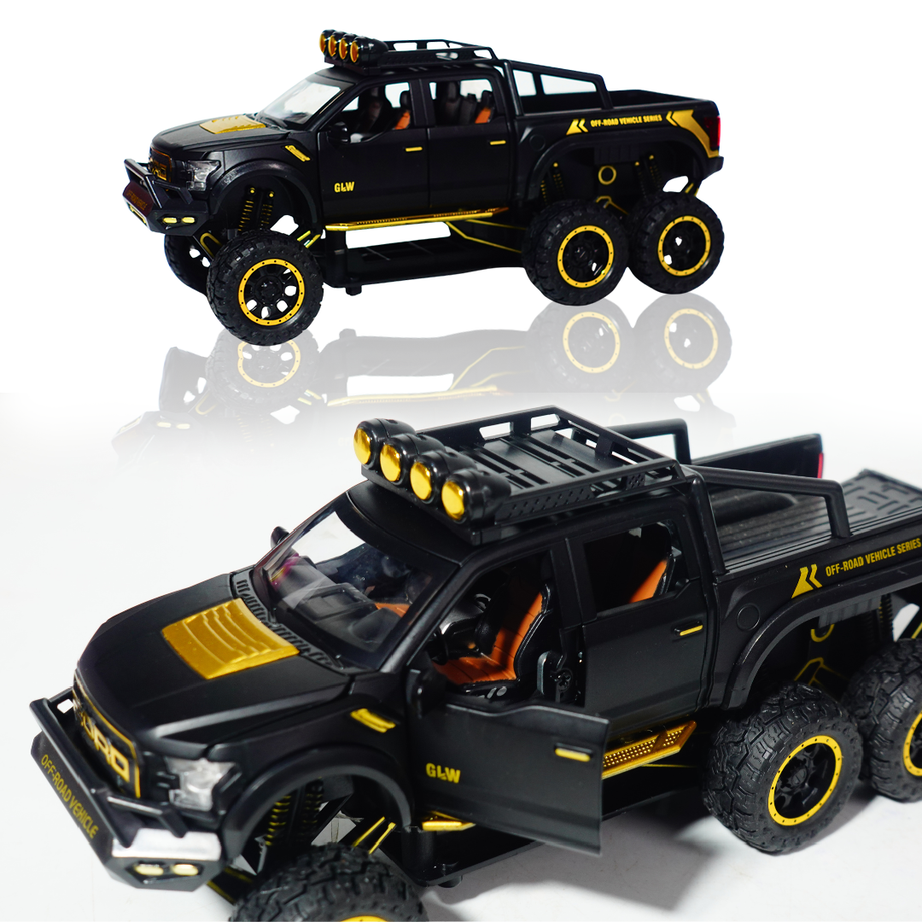 Die Cast Off-Road Vehicle | Pull Back Alloy Car Toy | Rugged Adventure Truck for Kids(Random colours)