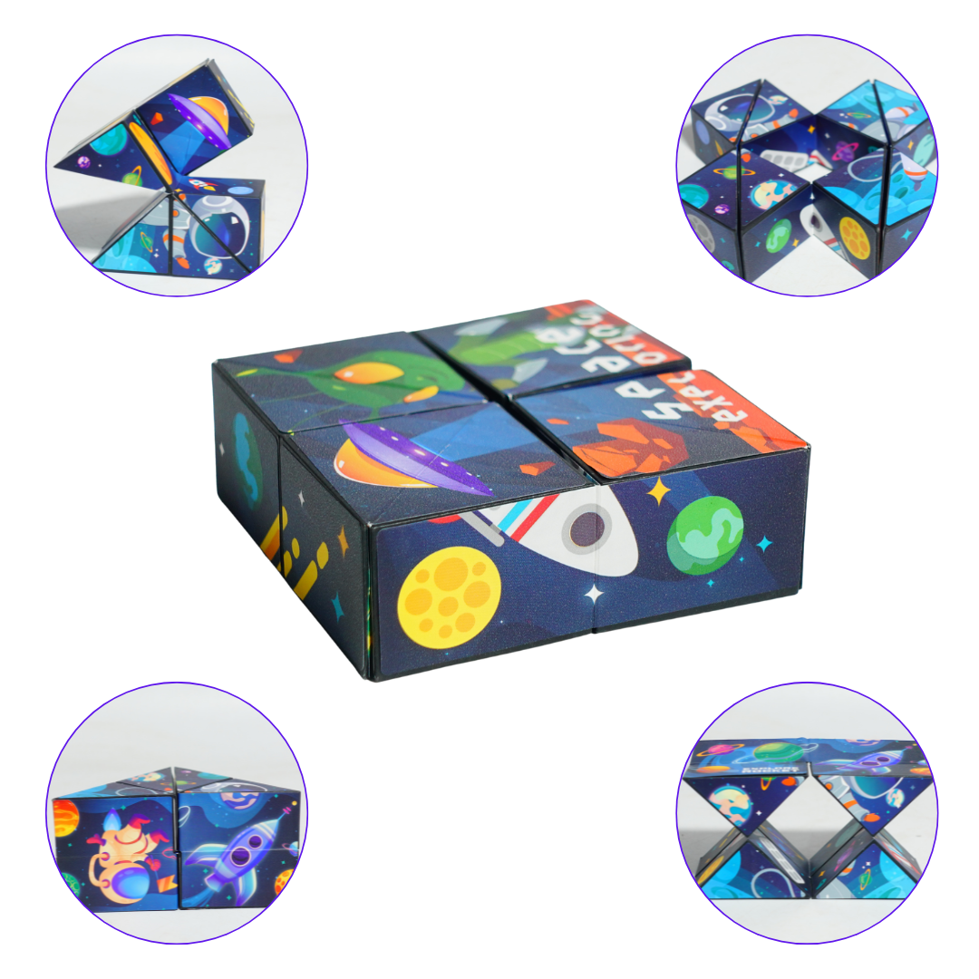 Magic Cube Space Exploration 5-in-1 Puzzle | Educational Learning Toy for Kids | Fun Solar System Adventure