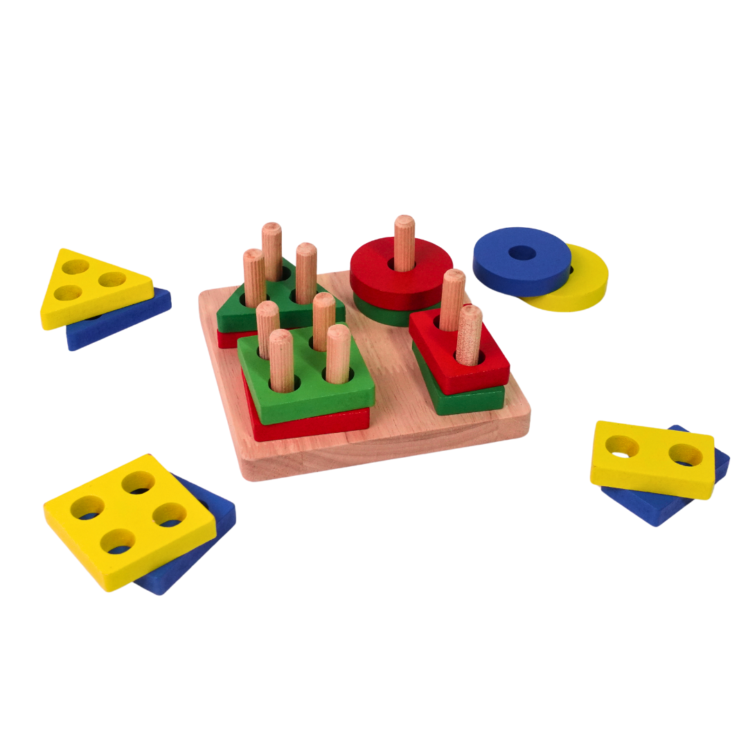 4 Shapes Stacking and Sorting Puzzle For Kids