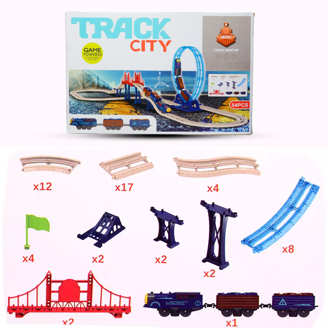 Track City – 54 Pieces Racing Track Set