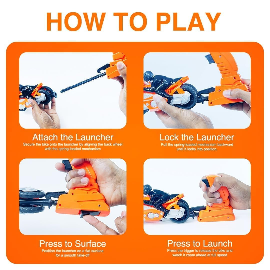 Launcher Bike Toy | High-Speed Motorbike with Powerful Launcher | Racing Fun for Kids