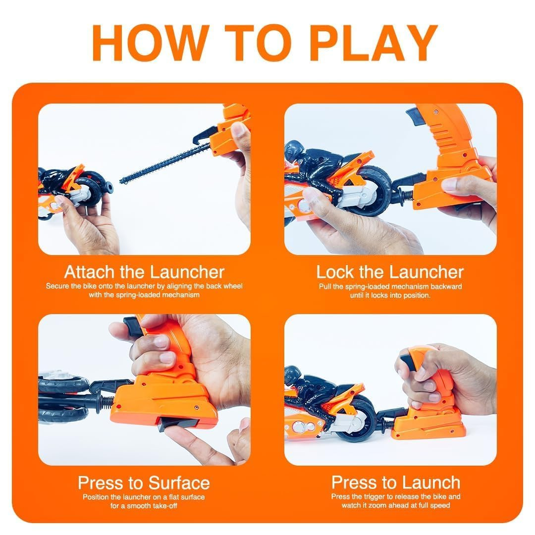 Launcher Bike Toy | High-Speed Motorbike with Powerful Launcher | Racing Fun for Kids