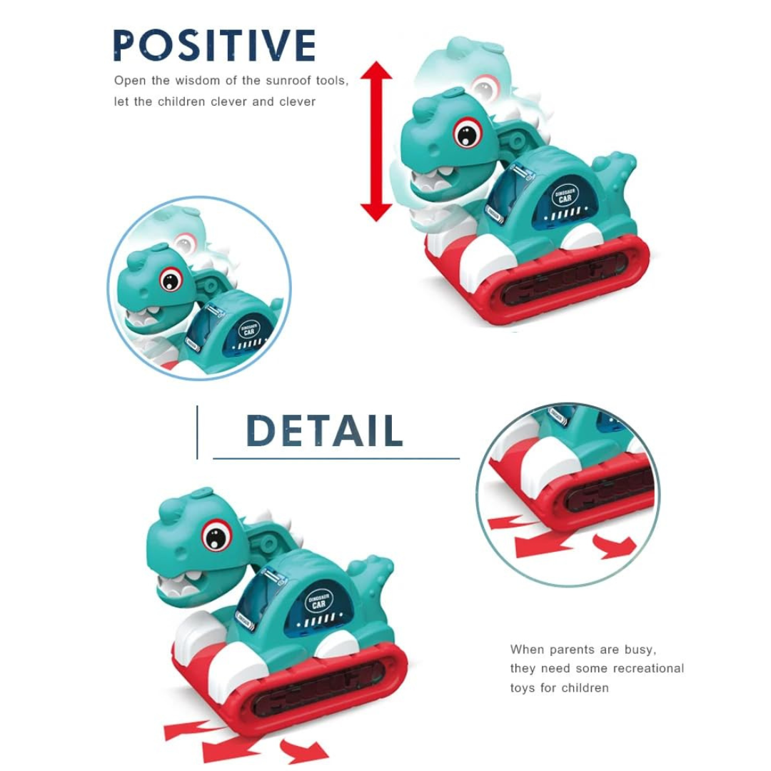 Dino JCB with Smoke | Light, Sound & Steam Excavator Toy | Action Construction Truck for Kids