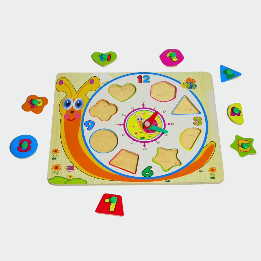 Colorful 2-in-1 Clock Learning Number Puzzle – KidsBestie