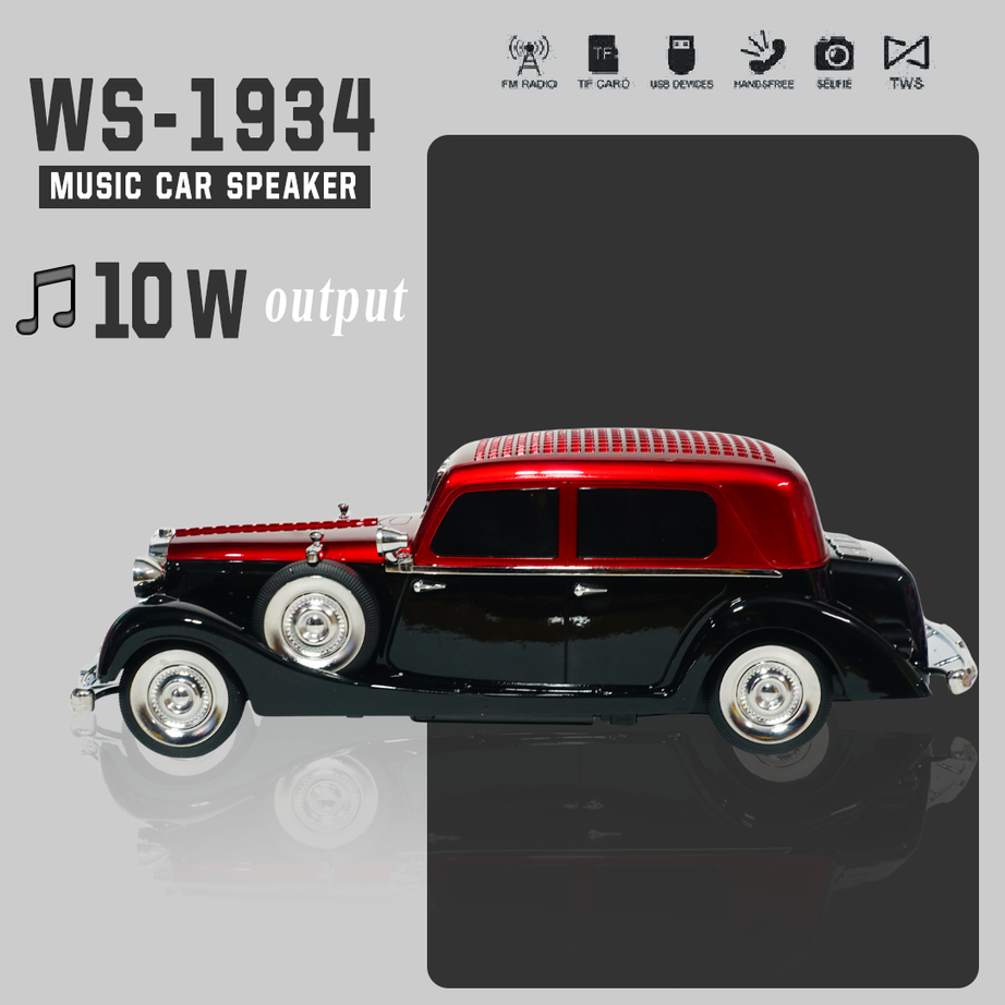 Music Car Speaker – Wireless Sound System with LED Lights(Random Colours)