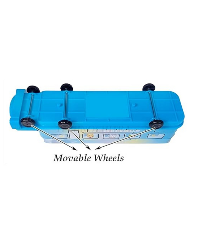 Train Shape Metal Pencil Box with Wheels – For Kids | KidsBestie