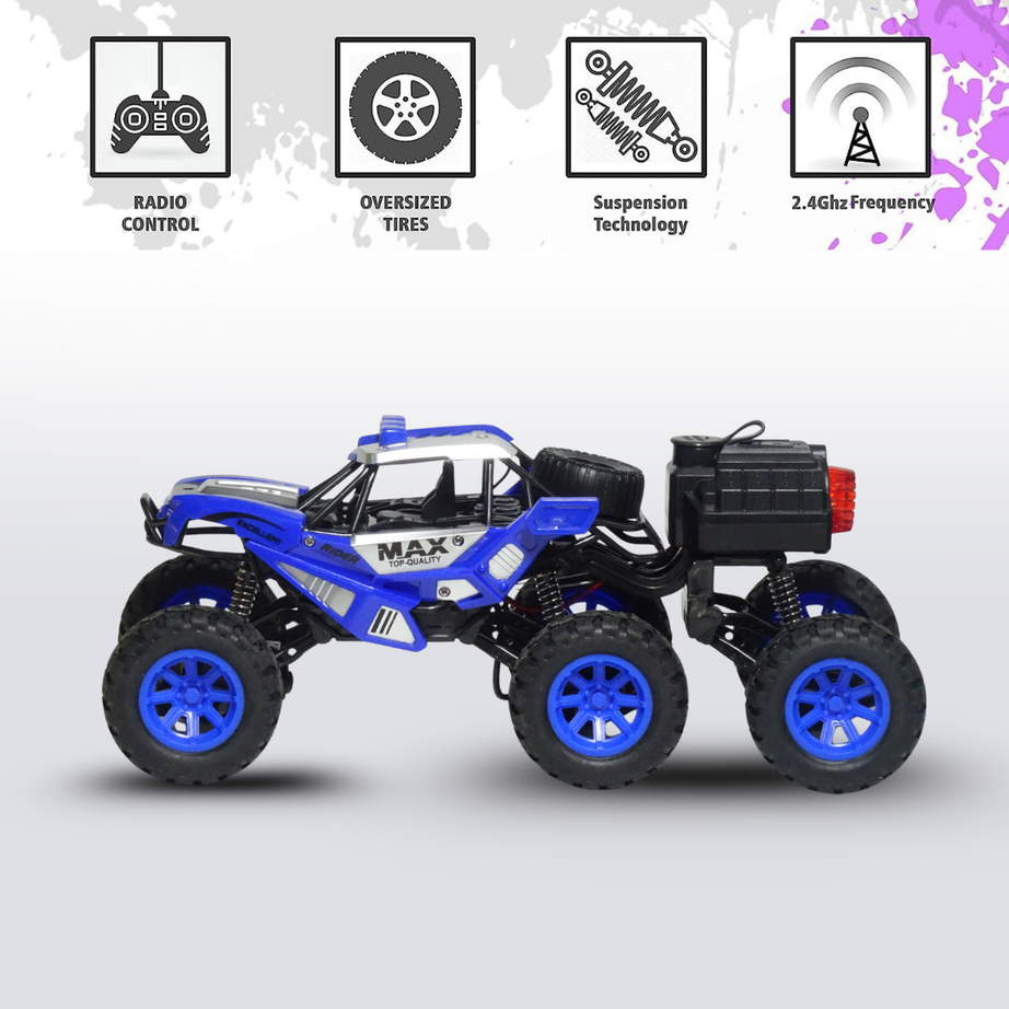 Spray Rock Crawler RC Car with 6 Wheels (Random Colours)