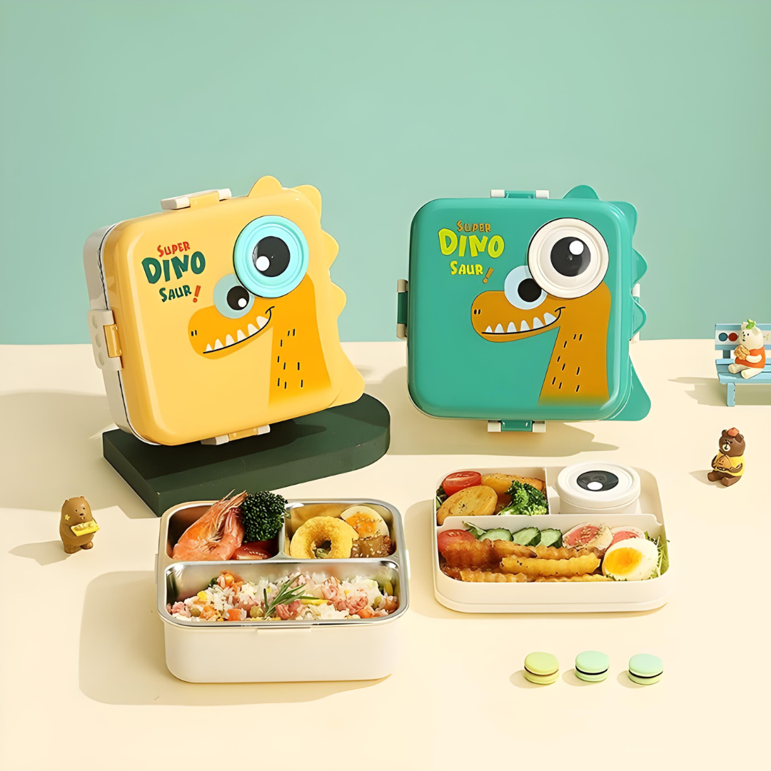 Super Dino 2-Layer Stainless Steel Lunch Box | KidsBestie