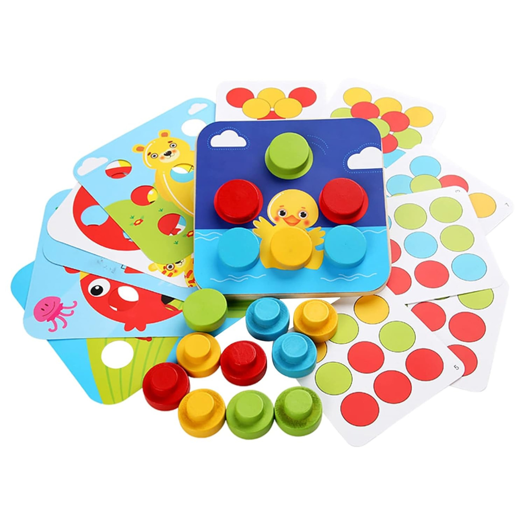 Big Peg Mosaic Wooden Set | Creative & Educational Toy for Kids