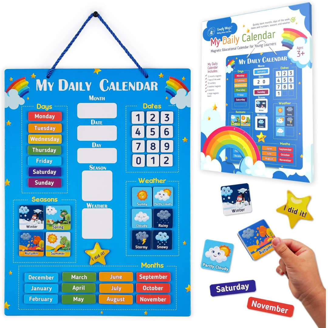 2-in-1 My Daily Calendar – Magnetic Educational Calendar | KidsBestie