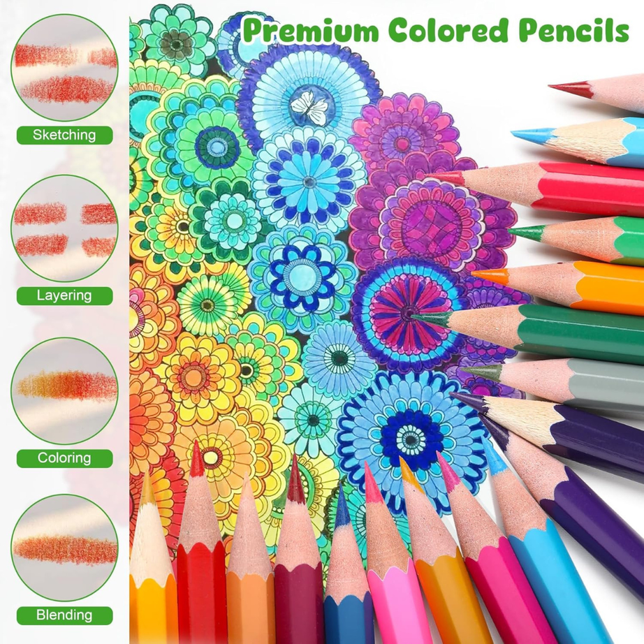 12 Shades Colour Pencil Set | Smooth Coloring Pencils for Kids & Artists | Vibrant, Non-Toxic & Break-Resistant