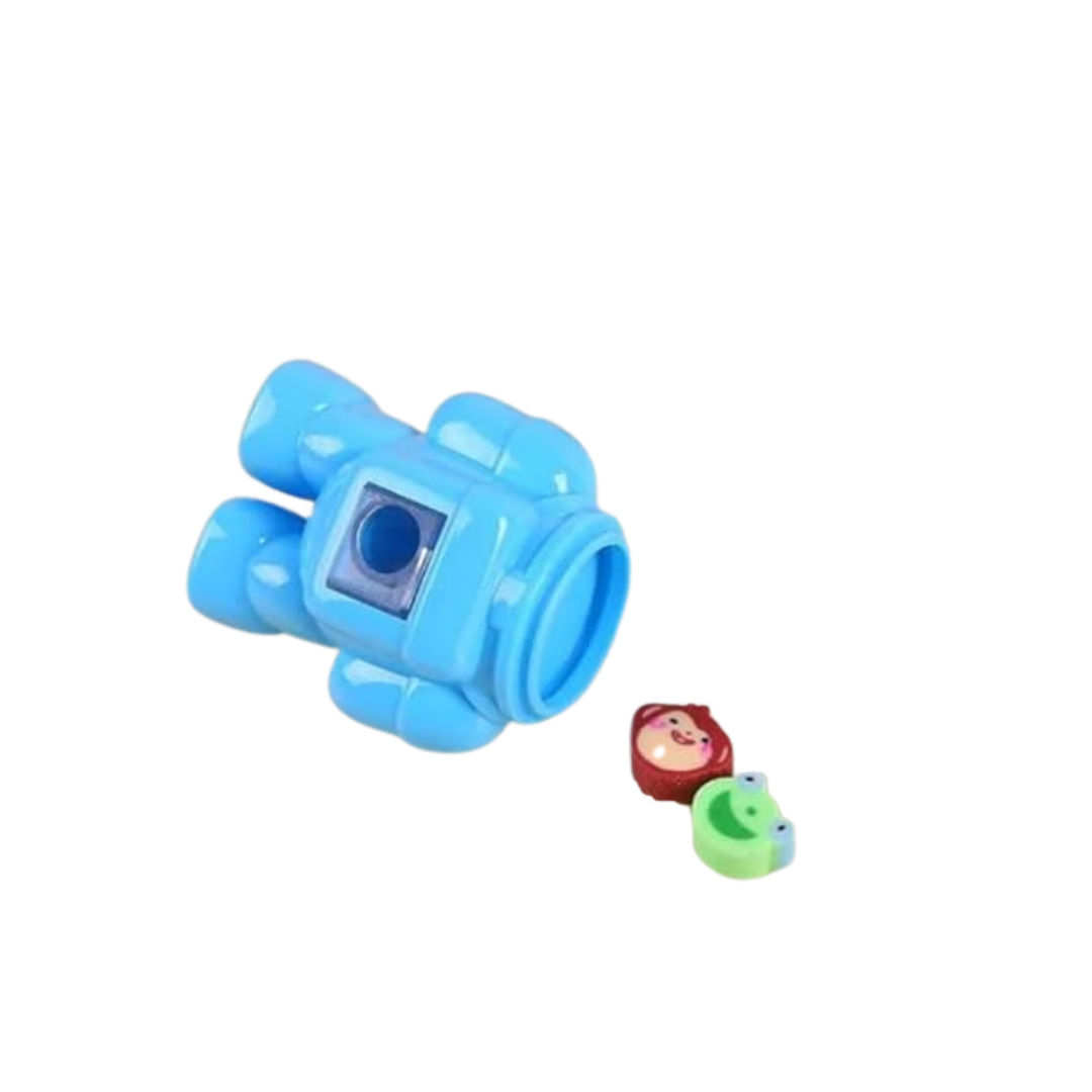Set of 4 Astronaut Sharpener with Two Erasers – Fun School Stationery | KidsBestie