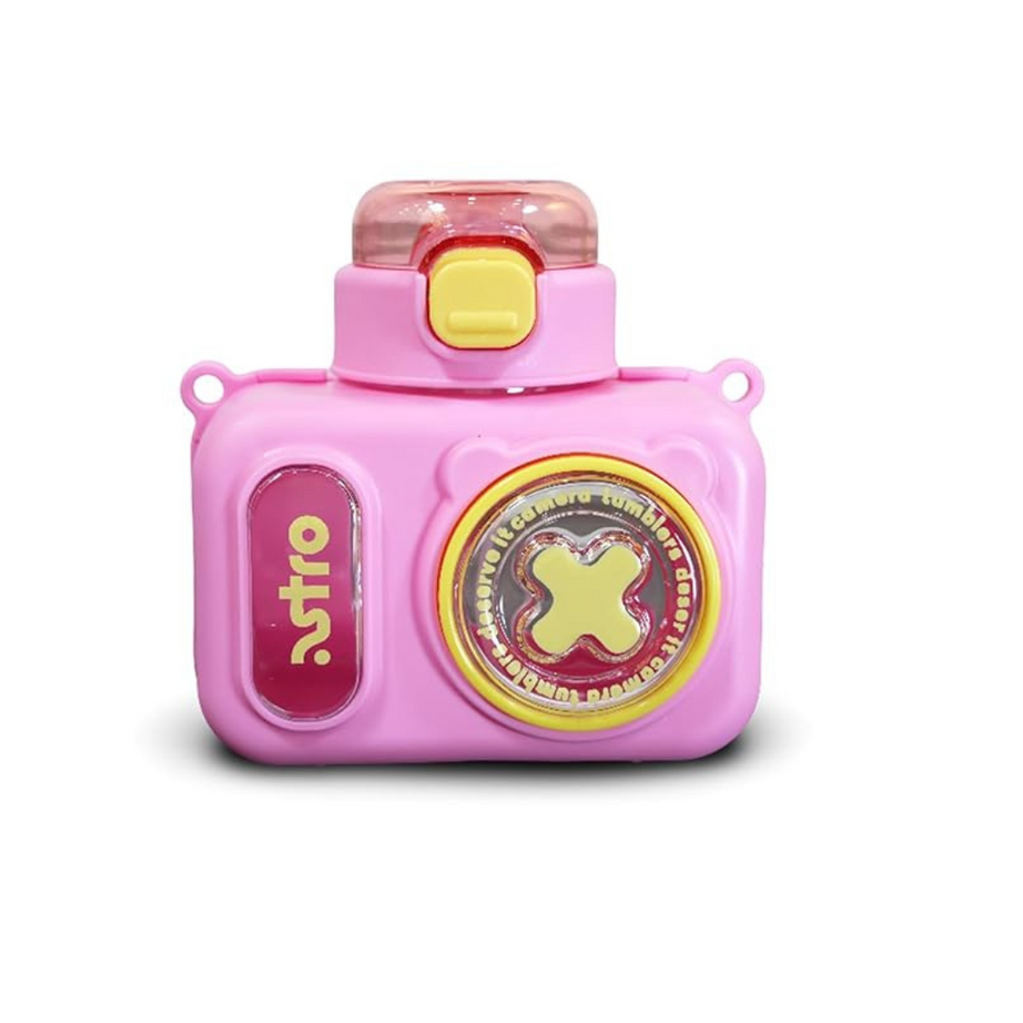 Camera Shaped Water Bottle with Popup Sipper(600 ml) | KidsBestie