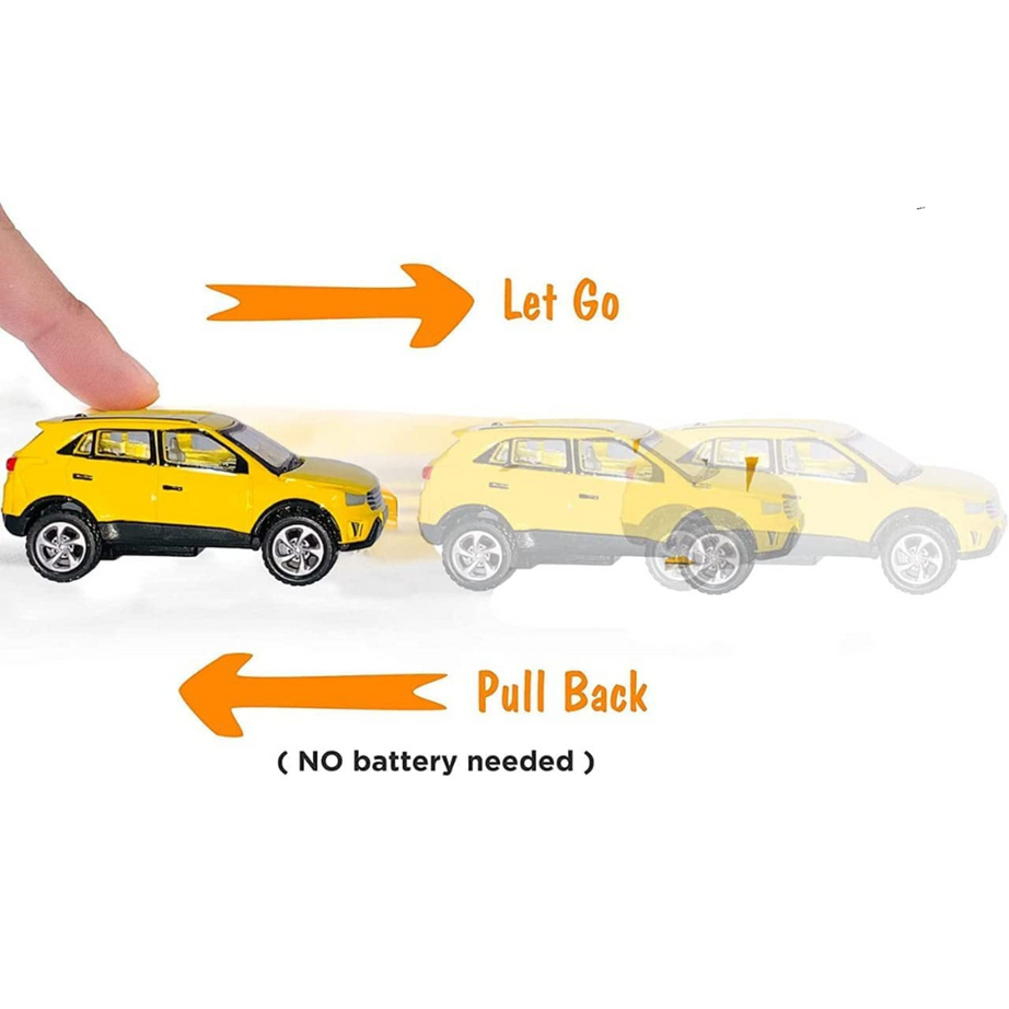 Mini Pull Back Full Metal Car - 9 cm Car – No Battery Needed( Random Colors and Designs)