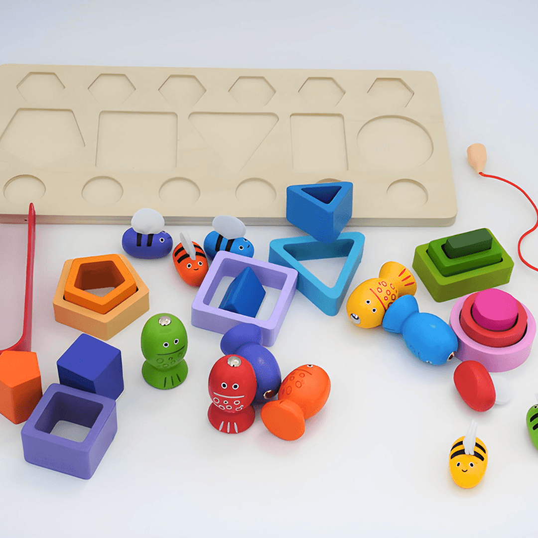 3 In 1 Bee Fishing Tower Toy - Kids Bestie