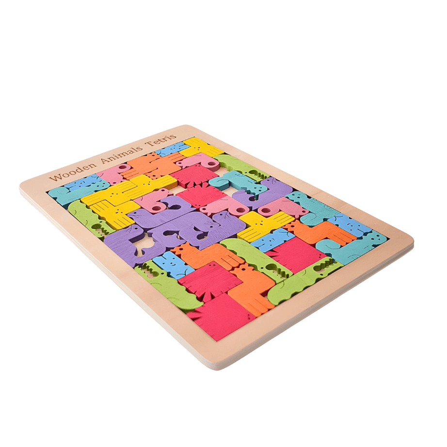 3 in 1 Combo of Shapes, L paired Puzzles, Wooden tetris Puzzles for kids Age 3+, Adults - Kids Bestie
