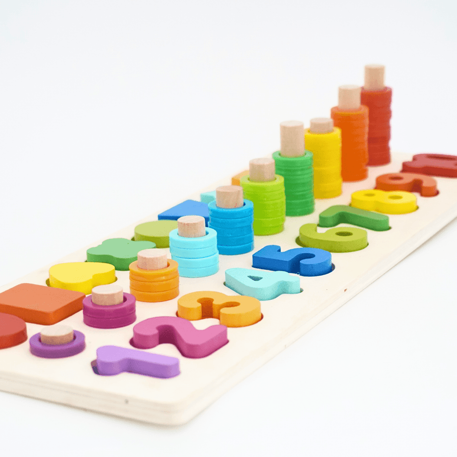 3 in 1 Digital Shape Pairing Number Shapes & Couting Puzzle Board - Kids Bestie