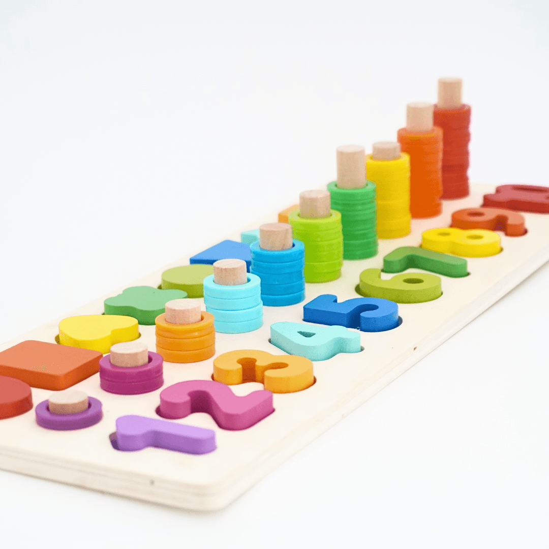 3 in 1 Digital Shape Pairing Number Shapes & Couting Puzzle Board - Kids Bestie