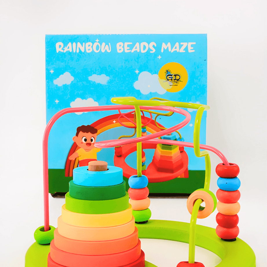 3-in-1 Rainbow Beads Maze - Kids Bestie
