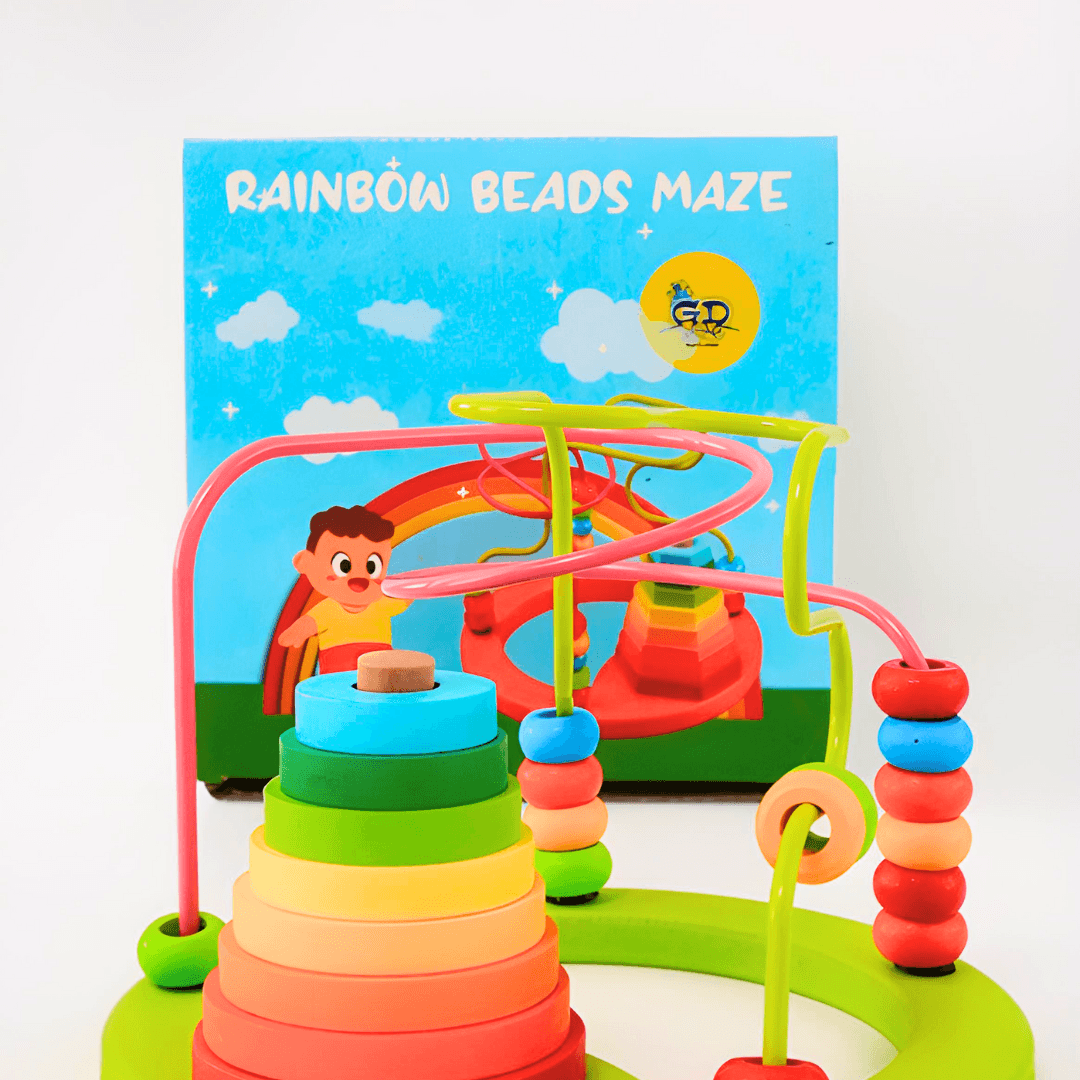 3-in-1 Rainbow Beads Maze - Kids Bestie