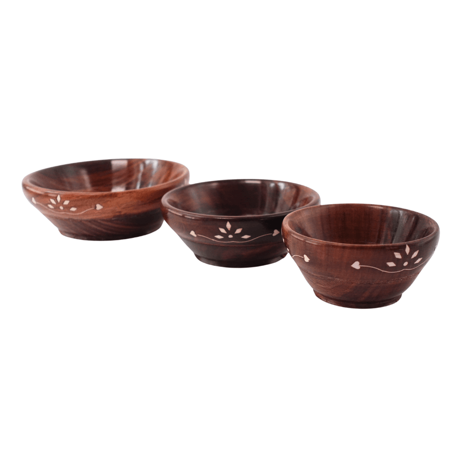 3 Pieces Wooden Bowl Set - Kids Bestie