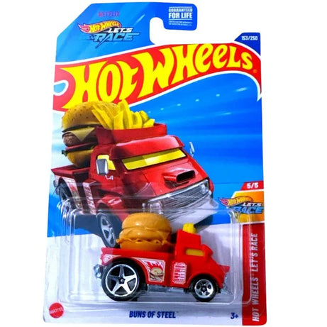 🔥🚗 Hot Wheels Buns of Steel | Let’s Race Series 5/5 – Die-Cast Toy Car (Red, 1 Pc) 🚗🔥