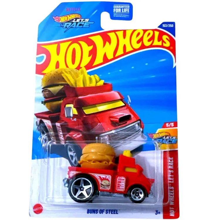 🔥🚗 Hot Wheels Buns of Steel | Let’s Race Series 5/5 – Die-Cast Toy Car (Red, 1 Pc) 🚗🔥