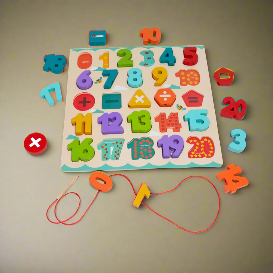 Kidsbestie-3D Numbers Puzzle with Whiteboard for Kids,30*30Cm