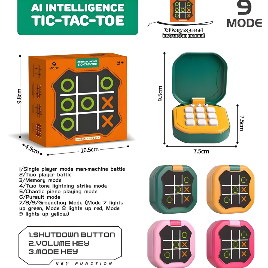 AI Intelligence Tic Tac Toe | 9 Game Modes | Brain-Boosting Strategy Fun
