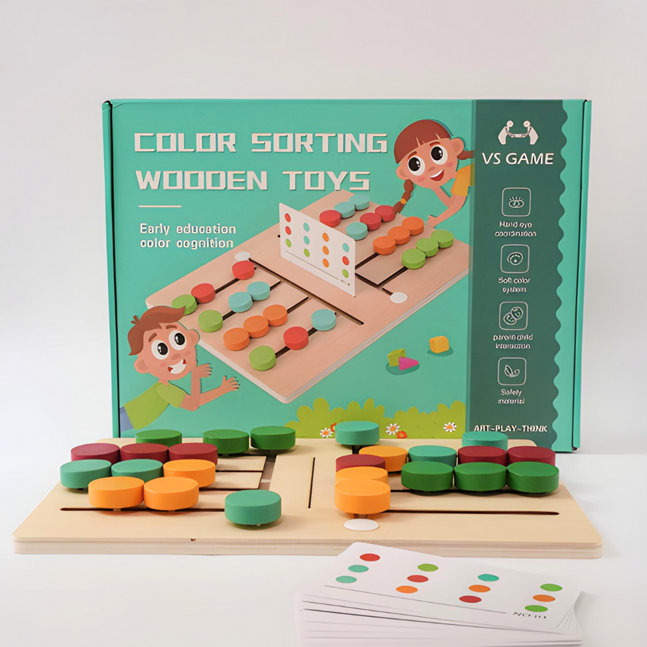 Colour Sorting Wooden Toys for Kids Age 3+