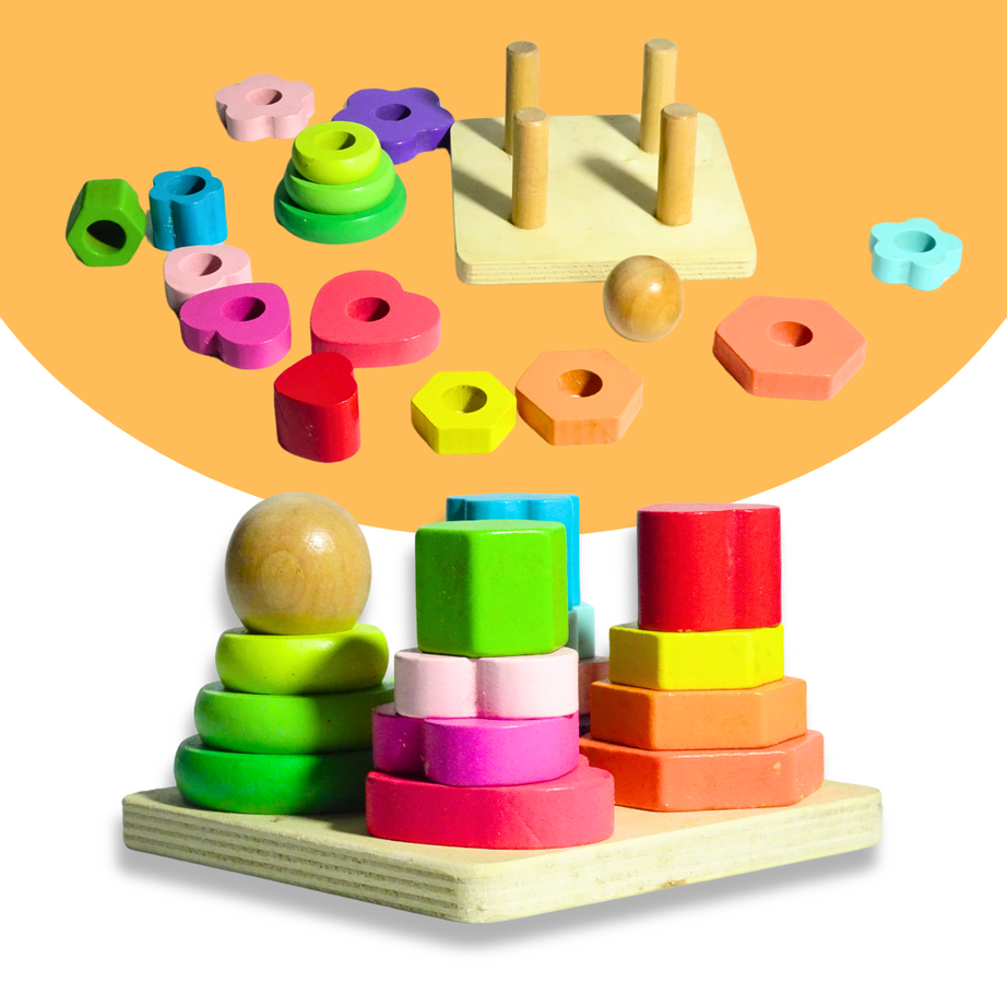 Square Four Column Tower – Stacking & Sorting Fun | KidsBestie