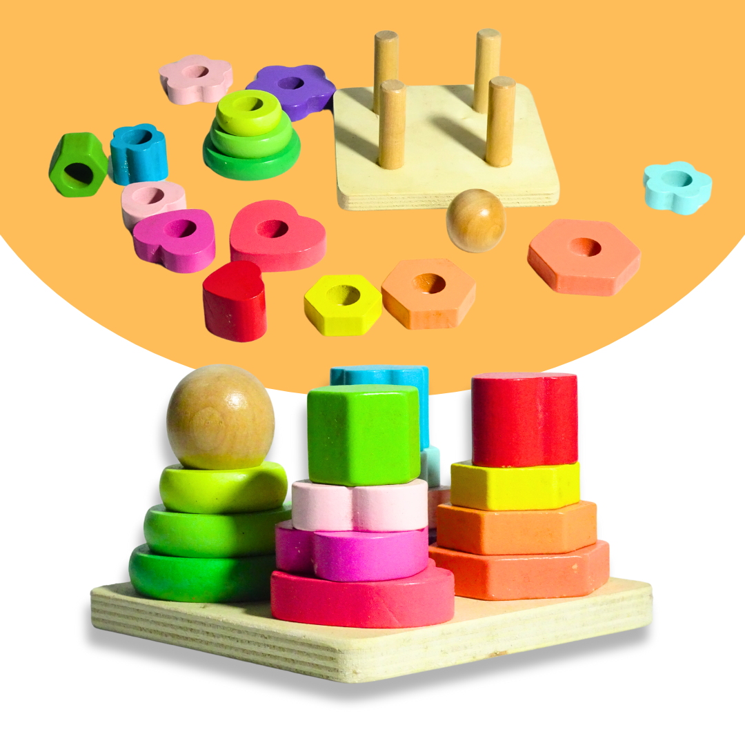 Square Four Column Tower – Stacking & Sorting Fun | KidsBestie